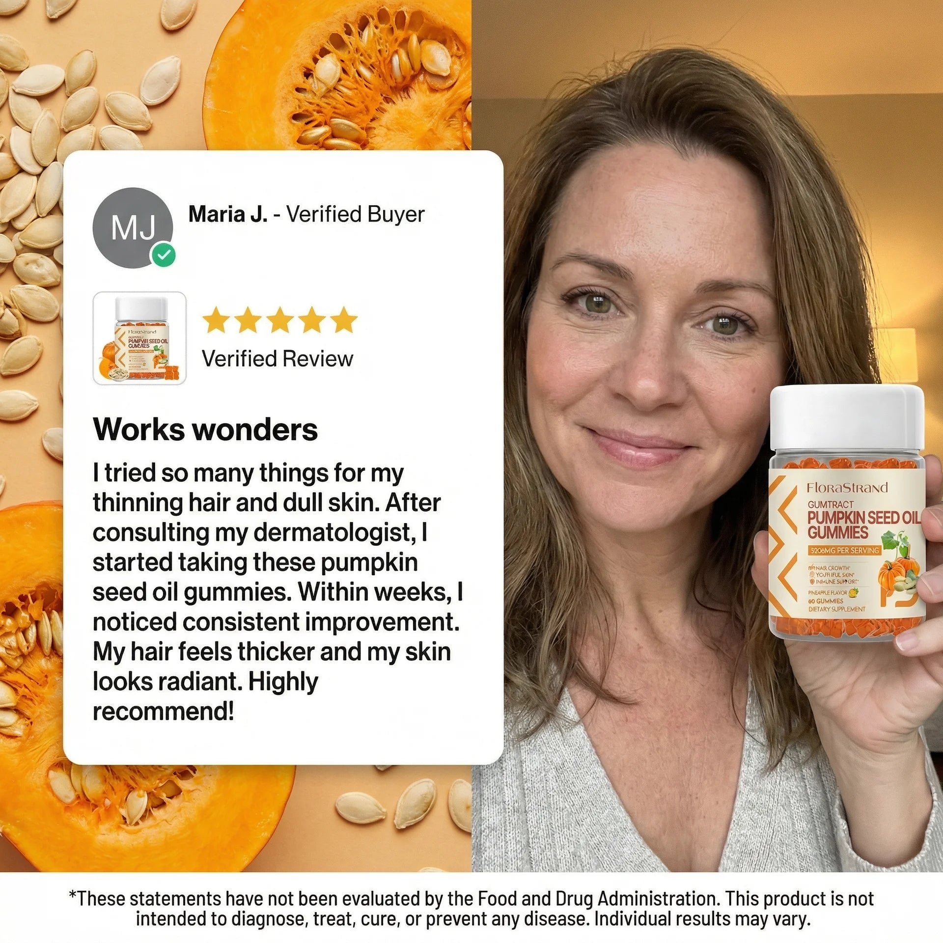 FloraStrand Pumpkin Seed Oil Gummies